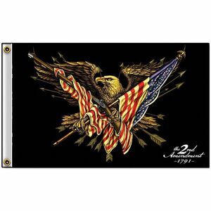 2nd Amendment Flag 3x5 Right to Bear Arms Bald Eagle USA Patriot Banner 1791